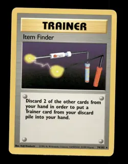 Pokemon Item Finder 74/102 Base Set Unlimited Trainer LP WOTC Vintage - Image 1