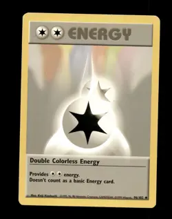 Double Colorless Energy BASE SET 1999 Original Vintage Pokemon TCG 96/102- LP - Image 1