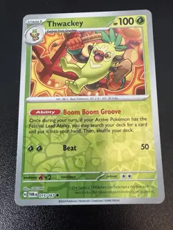 Thwackey Reverse Holo - 015/167 - Twilight Masquerade Pokemon 2024 - Image 1