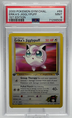 2000 POKEMON GYM CHALLENGE #69 ERIKA'S JIGGLYPUFF 1ST EDITION PSA 9 MINT - Image 1