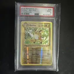 Pokemon PSA 9 Raichu 36/108 Evolutions Set - Reverse Holo Rare, Graded - Image 1