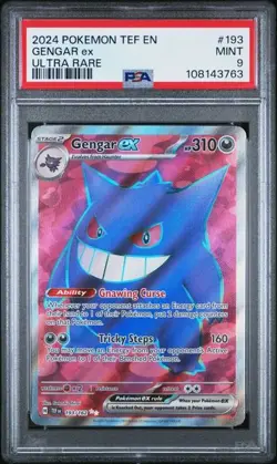 2024 Pokemon Scarlet Temporal Forces Gengar Ex #193 PSA 9 - Image 1