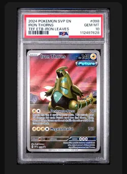 2024 POKEMON SVP EN-SV BLACK STAR PROMO #098 IRON THORNS PSA 10 - Image 1