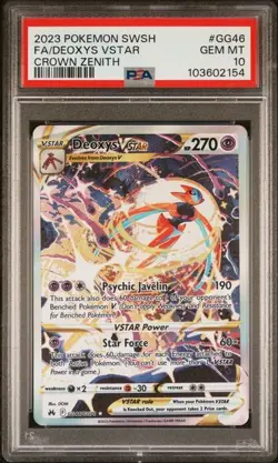 2023 Pokemon Crown Zenith Deoxys Vstar #GG46 PSA 10 - Image 1