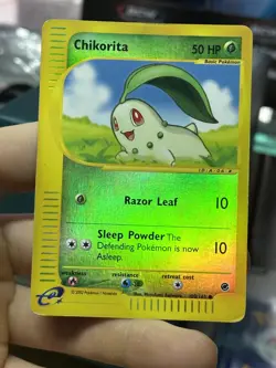 Chikorita 100/165 Expedition 2002 Reverse Holo e-Series Pokemon Card TCG - Image 3