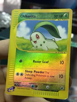 Chikorita 100/165 Expedition 2002 Reverse Holo e-Series Pokemon Card TCG - Image 4