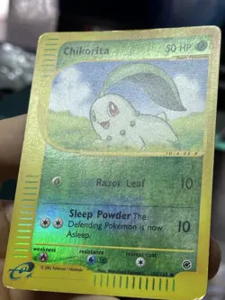 Chikorita 100/165 Expedition 2002 Reverse Holo e-Series Pokemon Card TCG - Image 5