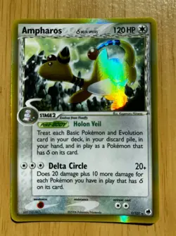 Pokemon TCG AMPHAROS 1/101 Delta Species. HoloFoil. EX Dragon Frontiers. NM/M - Image 2