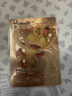 Meowth Vmax Pink Foil Pokemon Card Fan Art Display Card Hp33300 - Image 1