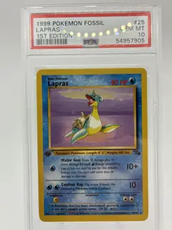 1999 Pokemon Fossil 1st Edition Lapras Non-Holo Rare #25 PSA 10 - Image 1