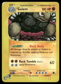 2002 Pokemon Golem Rare Expedition Base Set 49/165 Reverse Holo DMG - Image 1