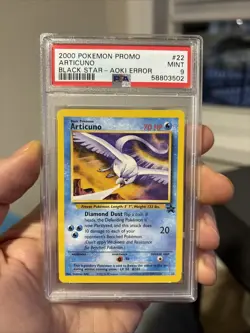 2000 Pokemon Black Star Promo Articuno #22 Aoki Error PSA 9 - Image 1