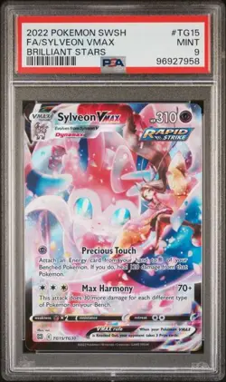 2022 Pokemon Brilliant Stars Sylveon Vmax #TG15 PSA 9 - Image 1