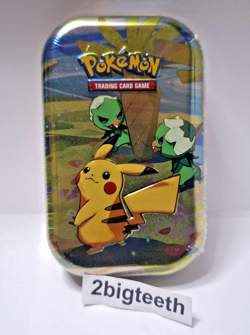Pokemon Paldea Friends Mini Tin Pikachu & Capsakid ​​Silver Tempest booster pack - Image 1