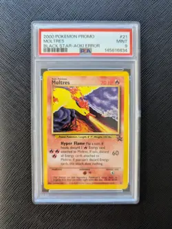 2000 Pokemon Promo Moltres #21 Black Star Aoki Error PSA 9 Mint (See Pics) - Image 1