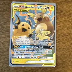 Pokemon Raichu & Alolan Raichu GX TAG TEAM Ultra Rare World Championship 54/236… - Image 1