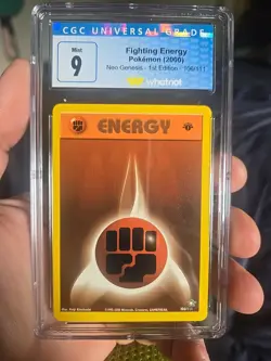 Pokemon Fighting Energy 106/111 Neo Genesis 2000 CGC 9 Whatnot Exclusive - Image 1