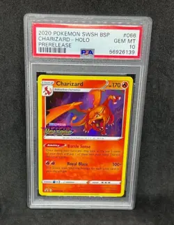 Pokemon Vivid Voltage Prerelease Charizard SWSH066 Holo Black Star Promo PSA 10 - Image 1