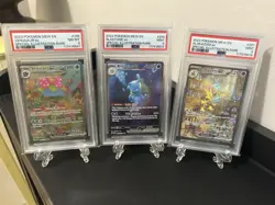 Lot Of 3 SIR Pokemon Mew 151 - Blastoise EX PSA 9 Alakazam PSA 9 Venusaur PSA 8 - Image 1