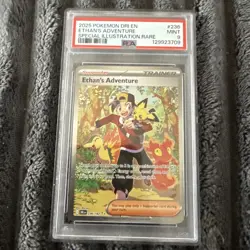 2025 POKEMON DESTINED RIVALS SPECIAL ILLUSTRATION RARE ETHAN'S ADVENTURE PSA 9 - Image 1