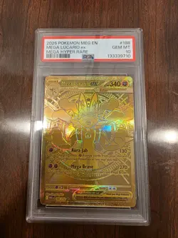 Pokemon TCG - PSA 10 Mega Lucario EX (Gold) Mega Hyper Rare 188 Mega Evolution - Image 3