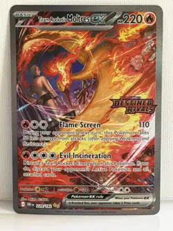 Pokemon Team Rocket's Moltres EX SIR Stamped 229/182 Destined Rivals - Image 3