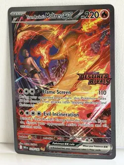 Pokemon Team Rocket's Moltres EX SIR Stamped 229/182 Destined Rivals - Image 4