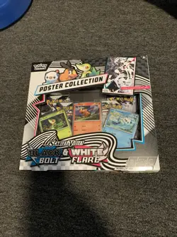 Pokemon TCG Black Bolt White Flare Collection with Unova Poster - Image 1
