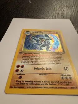 1999 Pokemon Base Set Machamp 8/102 1st Edition Holo Rare Wizards English - Image 2