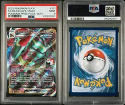 2022 POKEMON PLAY! POKEMON PRIZE PACK: SER 1 #111 FULL ART/RAYQUAZA VMAX PSA 9 - Image 3