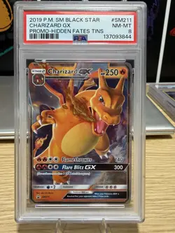 Pokemon TCG Charizard GX Black Star Promo SM211 Holo PSA 8 - Image 1
