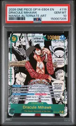 One Piece Dracula Mihawk Manga Alternate Art Op14-119 PSA 10 GEM MINT - Image 1