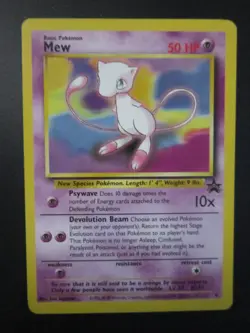 MEW POKEMON CARD BLACK STAR PROMO 8 NON HOLO NEVER PLAYED NM- - Image 1