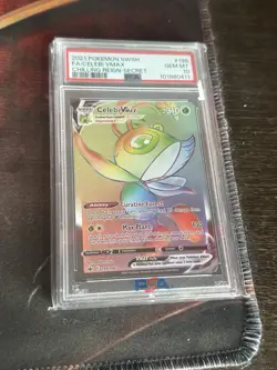 Pokemon Celebi VMAX Secret Rare Holo 199/198 Chilling Reign PSA 10 Card Rainbow - Image 2