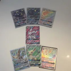 Pokemon TCG Sun & Moon GX Full Art 7-Card Lot Umbreon Leafeon Sylveon rainbow - Image 1
