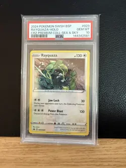 2024 Pokemon Rayquaza SWSH029 Black Star Promo Holo Card Cosmos PSA 10 - Image 1