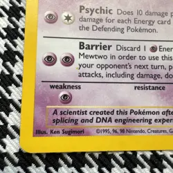 Pokemon TCG Mewtwo Card 10/102 Base Set Unlimited Holo Rare LP Vintage 1999 - Image 2