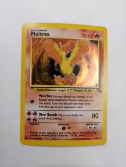 Moltres 12/62 Holo Rare Fossil Unlimited 1999 WOTC Pokemon Card MP/LP - Image 1