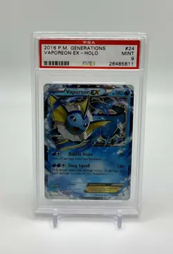 Pokemon Card - Vaporeon EX 24/83 - Generations - Holo - PSA 9 Mint - Image 1