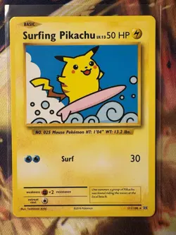 Surfing Pikachu 111/108 XY Evolutions Secret Rare 2016 Pokemon TCG Card LP - Image 1