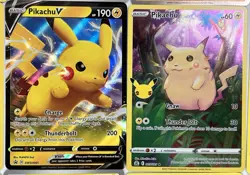 Pokemon Pikachu Card Lot x12 ⚡ Pikachu V Promo + Holo/Reverse + Raichu NM 🔥 - Image 3