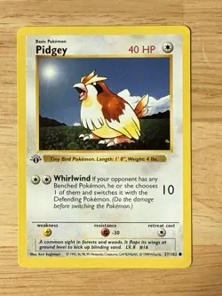 Pokemon Card - Pidgey 1st Edition Base Set (Shadowless) 57/102 Common - Image 1