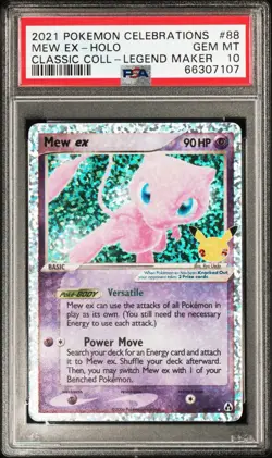 2021 POKEMON CELEBRATIONS CLASSIC COLL #88 MEW EX-HOLO PSA 10 - Image 1