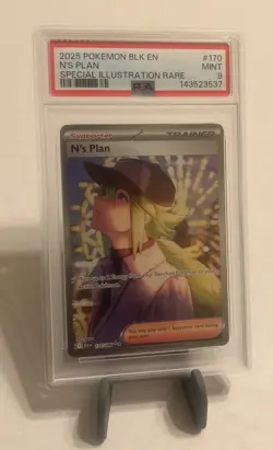 2025 POKEMON BLK EN-BLACK BOLT SPECIAL ILLUSTRATION RARE #170 N'S PLAN PSA 9 - Image 1
