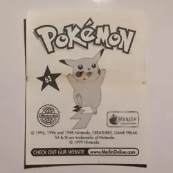 Pokemon - Abra - Topps Merlin Sticker - Series 1 - #63/240 - 1999 - Image 2