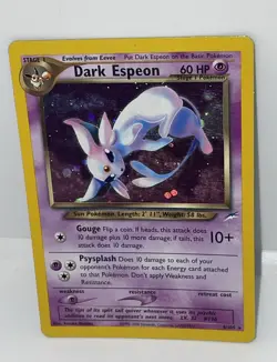 2002 Pokemon Neo Destiny Dark Espeon 4/105 Holo Rare WOTC MP Moderately Played - Image 1
