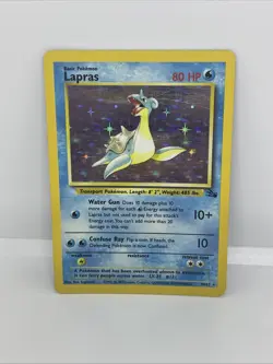 Pokemon TCG Lapras 10/62 Fossil Holo Rare 1999 WOTC MP - Image 1