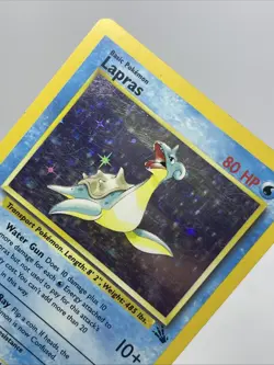 Pokemon TCG Lapras 10/62 Fossil Holo Rare 1999 WOTC MP - Image 3