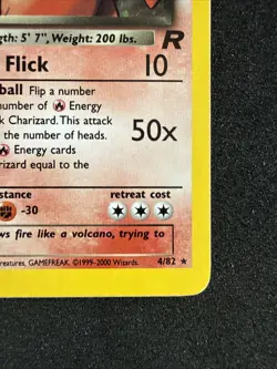 2000 Pokemon Team Rocket Dark Charizard Holo #4/82 Near Mint - Image 4