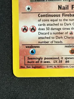 2000 Pokemon Team Rocket Dark Charizard Holo #4/82 Near Mint - Image 5